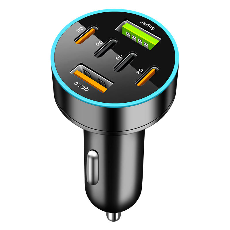 Digital display car charger 4 USB 66W fast car charger