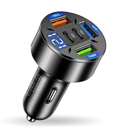 Digital display car charger 4 USB 66W fast car charger