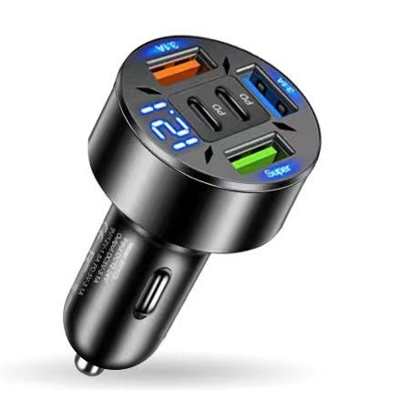 Digital display car charger 4 USB 66W fast car charger