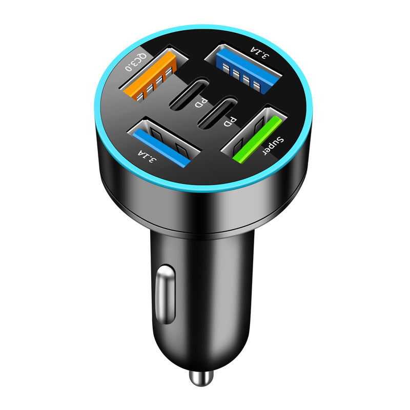 Digital display car charger 4 USB 66W fast car charger